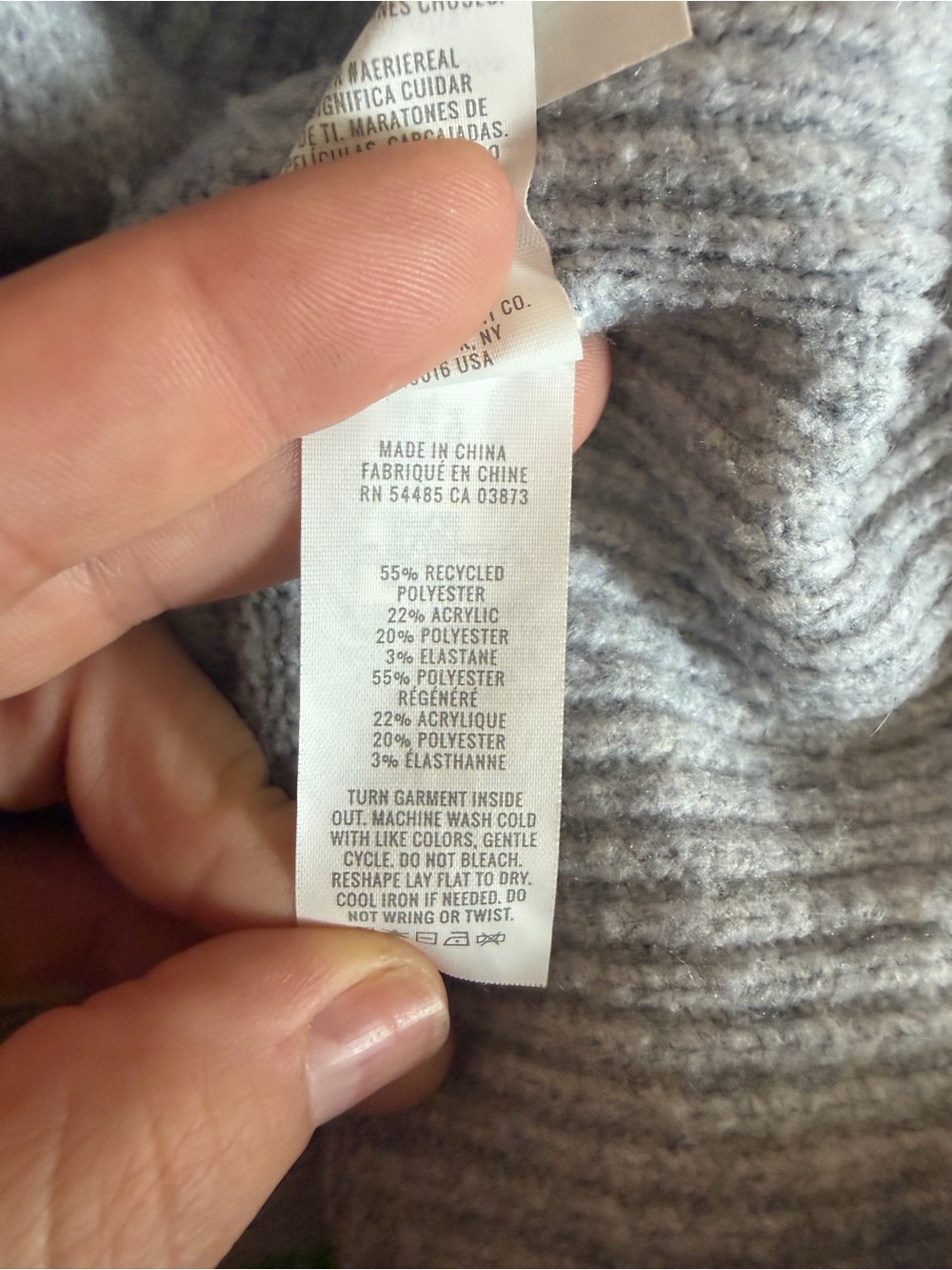 aerie Gray Crewneck Sweater with Green Stripes - Picture 6 of 6
